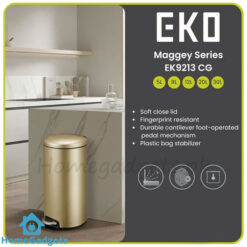 EKO Maggey Stainless Steel Pedal Dustbin EK9113 Gold