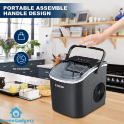Euhomy Ice Maker Machine Countertop - Portable Ice Maker with Handle