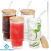 Glacier Long Drink Glasses with Lid Ice tea Glass