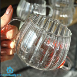 Glass Striped Mug Set of 2