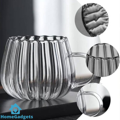 Glass Striped Mug Set of 2