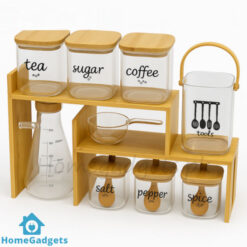 Glass and Bamboo Kitchen Spice Station Price in Pakistan