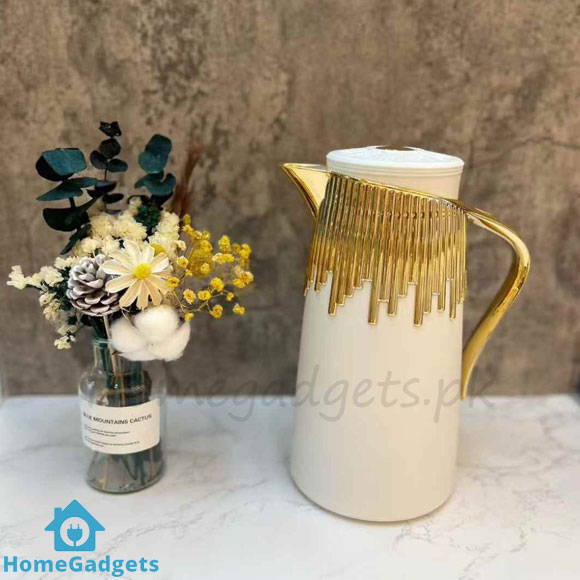 Golden Fancy Thermo Bottle 1 Liter 2 Golden Marble Pattern Thermo Bottle 1 Liter