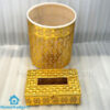 Golden Tissue Box and Dustbin Set in Pakistan