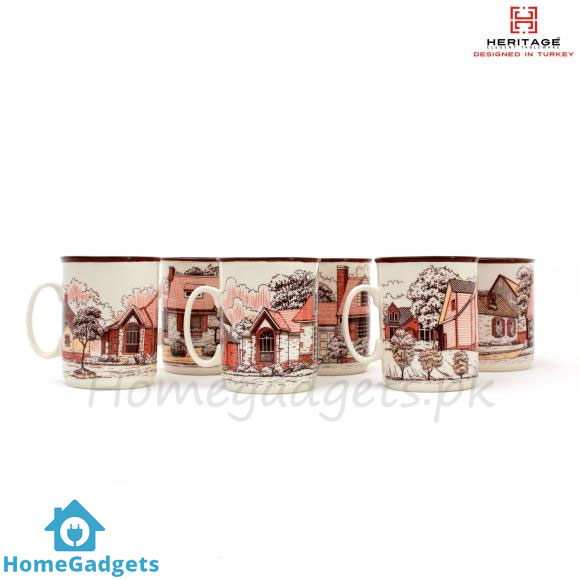Heritage European Houses Print Mugs Set Of 6 1 Heritage European Houses Print Mugs Set Of 6