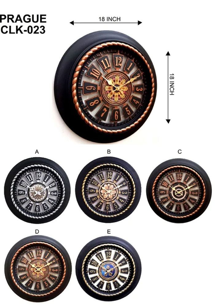 Heritage Vintage Wall Clock PRAGUE