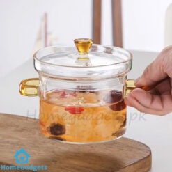 High Borosilicate Glass Mini Cooking Pot Handle With Lid