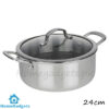 Honeycomb Non Stick Stainless Steel Cookware Pot 24cm