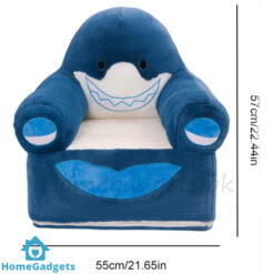 Kids Blue Shark Plush Couch Sofa Seat – Toddler Soft Seater 5 Kids Blue Shark Plush Couch Sofa Seat