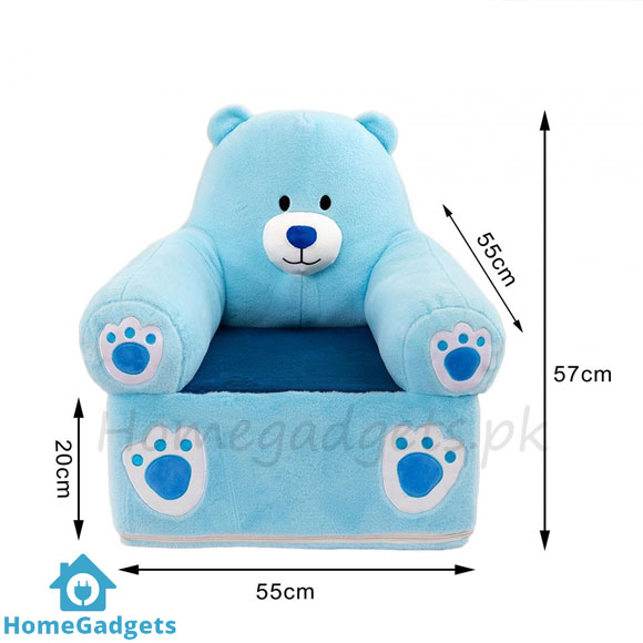 Kids Light Blue Plush Couch Sofa Seat – Toddler Soft Seater 3 Kids Light Blue Plush Couch Sofa Seat