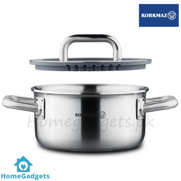 Korkmaz Aura Stainless Steel Cookware Set 8 Pcs 4 Korkmaz Aura Stainless Steel Cookware Set 8 Pcs