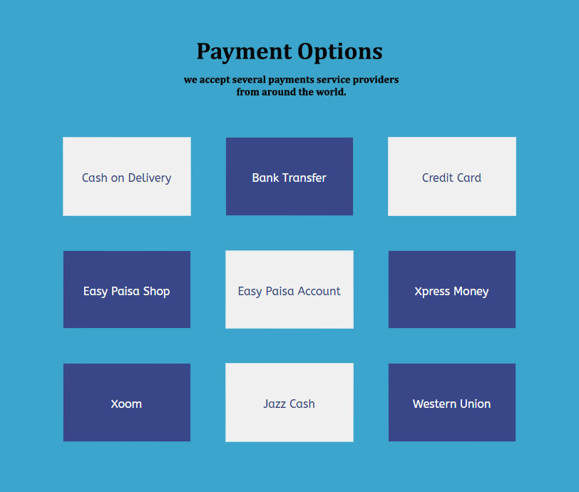 Payments Details homegadgets.pk