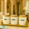 Porcelain 3Pcs Canister Set with Tray