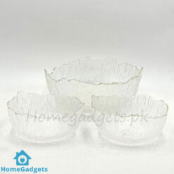 Premium Ripple Edge Glass Bowl Fruit Set 7 Pieces