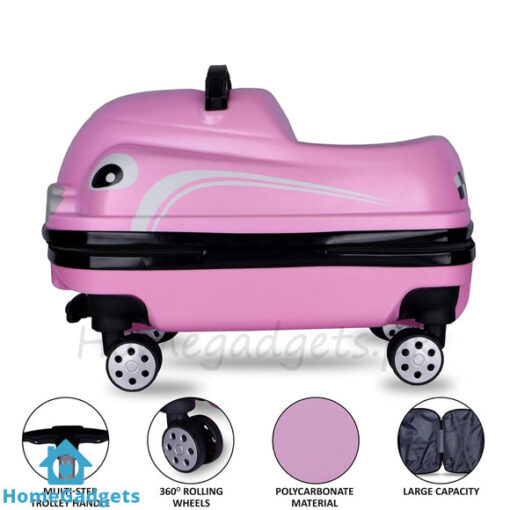 Ride On Travel Suitcase Trolley - Children’s Carry-On Hardside Rolling Luggage