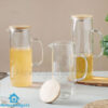 Straight Glass Jug with Bamboo Lid