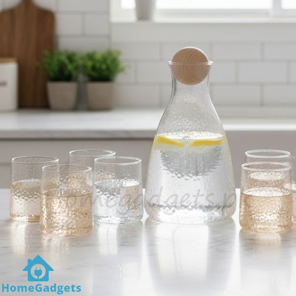 Textured Glass Water Set 7 Pcs 1 Textured Glass Water Set 7 Pcs