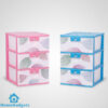 3 Drawer Leaf Pattern Plastic Storage Cabinet
