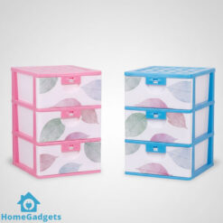 3 Drawer Leaf Pattern Plastic Storage Cabinet