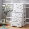 5 Large Drawer Plastic Storage Organizer White