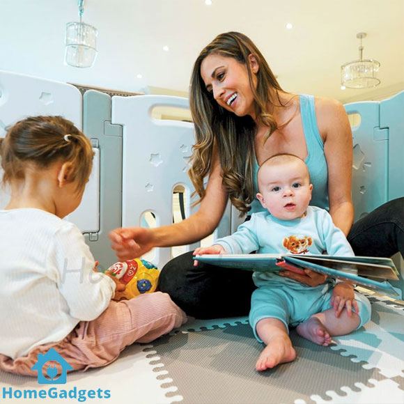 Baby Safety Play Fence – Large Foldable Play Pen Play Area for Kids 4 Baby Safety Play Fence – Large Foldable Play Pen Play Area for Kids