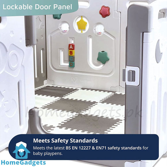 Baby Safety Play Fence – Large Foldable Play Pen Play Area for Kids 3 Baby Safety Play Fence – Large Foldable Play Pen Play Area for Kids