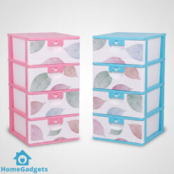 Elegant 4 Drawer Leaf Pattern Plastic Storage Cabinet