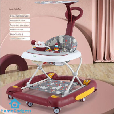 Foldable Baby Walker Swing Handle with Sun Shade 8 homegadgets.pk