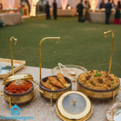 Golden Chafing Dish – Royal Buffet Serveware for Parties and Events 6 Golden Chafing Dish – Royal Buffet Serveware for Parties and Events