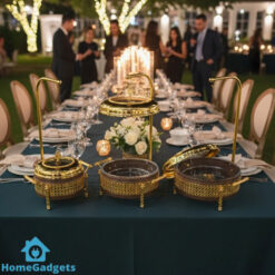 Golden Chafing Dish – Royal Buffet Serveware for Parties and Events