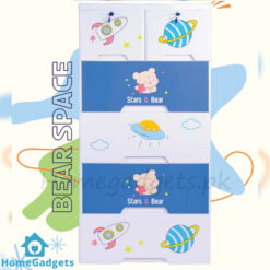 Kideez Bear Print Drawer 4+2 - Kids Plastic Storage Cabinet