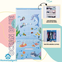 Kideez Plastic Hanging Wardrobe with 2 Drawers