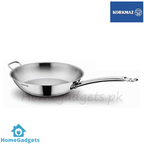 Korkmaz Proline Satin Stainless Steel Frying Pan 36 cm 1 Korkmaz Proline Satin Stainless Steel Frying Pan 36 cm