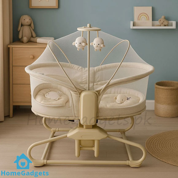 Mastela 4 in 1 Bassinet Rocking Bed & Cradle 1 Mastela 4 in 1 Bassinet Electric Rocking Bed & Cradle