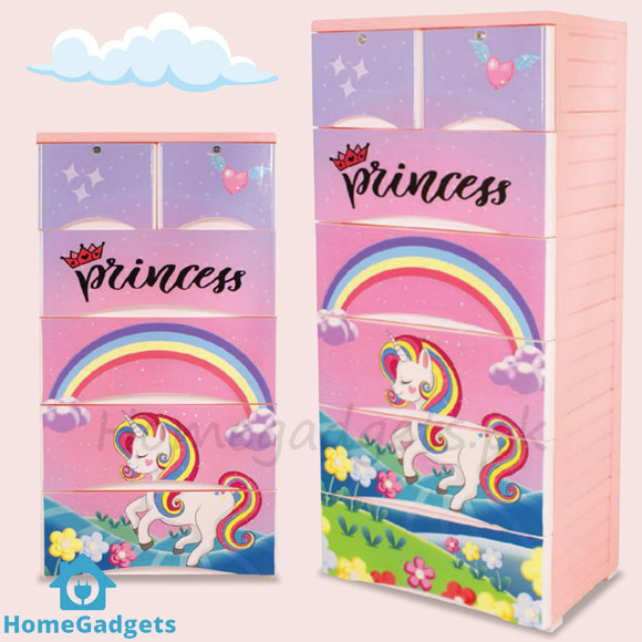 Phoenix Baby Drawer Storage Organizer 5+2 - Unicorn Print 1 Phoenix Baby Drawer Storage Organizer 5+2 - Unicorn Print