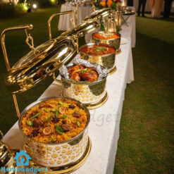 Royal Golden Silver Buffet Chafing Dish – Luxury Food Warmer 7 Royal Golden Silver Buffet Chafing Dish – Luxury Food Warmer