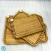 3 Piece Bamboo Fancy Serving Tray Set