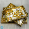 3 Piece Fancy Golden Serving Tray Set | Eco Serving Tray