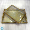 Acrylic Fancy Golden Serving Tray Set of 2