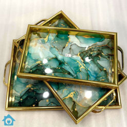 Acrylic Fancy Serving Tray Set 3 Piece Set