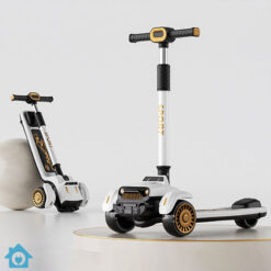 Adjustable Kids Scooter with Music & Flashing Lights