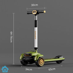 Adjustable Kids Scooter with Music & Flashing Lights