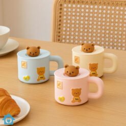 Ceramic Cute Bear Mug with Lid