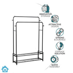 Double Clothes Rack Versatile Garments Organizer Rail With Double Shoe Rack 5 Double Clothes Rack Versatile Garments Organizer Rail With Double Shoe Rack