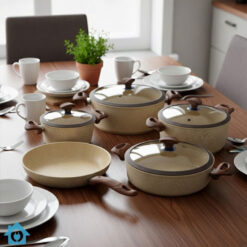 Falez Granite Ceramic Non Stick Cookware Set 9 Pcs