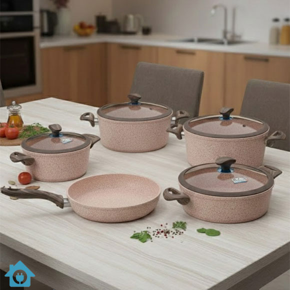 Falez Granite Ceramic Non Stick Cookware Set 9 Pcs – Made in Turkey 1 Falez Granite Ceramic Non Stick Cookware Set 9 Pcs