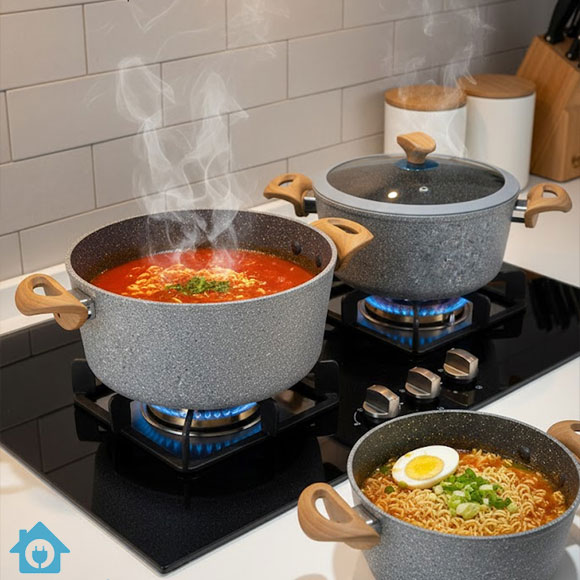 Falez Granite Ceramic Non Stick Cookware Set 9 Pcs – Made in Turkey 3 Falez Granite Ceramic Non Stick Cookware Set 9 Pcs