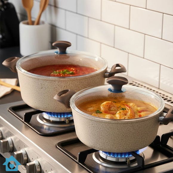 Falez Granite Non Stick Cookware Set 9 Pcs – Made in Turkey 3 Falez Granite Non Stick Cookware Set 9 Pcs – Made in Turkey