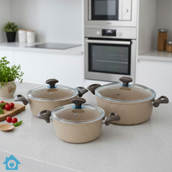 Falez Granite Non Stick Cookware Set 9 Pcs – Made in Turkey 2 Falez Granite Non Stick Cookware Set 9 Pcs – Made in Turkey