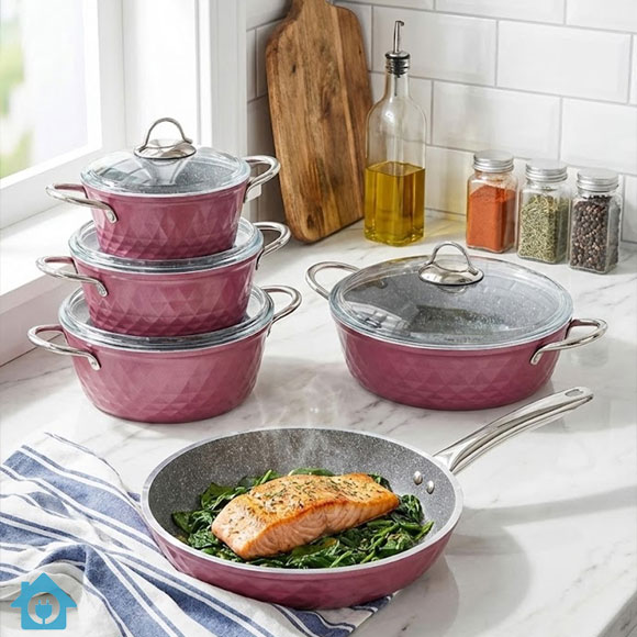 Falez Granite Non Stick Cookware Set 9 Pcs – Made in Turkey 2 Falez Granite Non Stick Cookware Set 9 Pcs – Made in Turkey